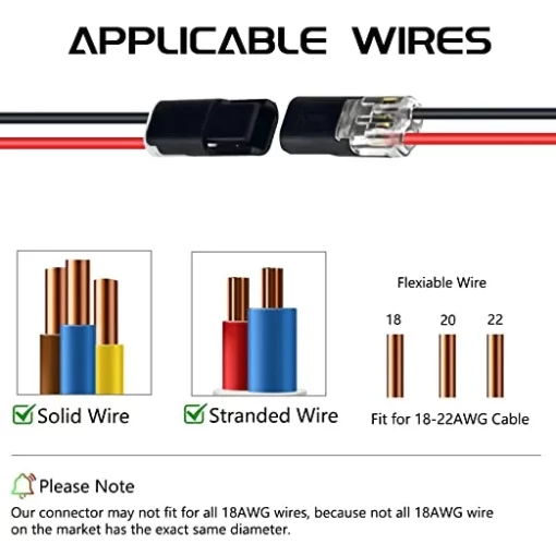 🔥HOT SALE🔥10 Pack 18-22AWG 2 Pin Cable Wire Connectors - Image 3