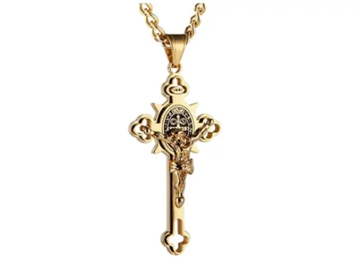 ST.Benedict Protection Cross Power Pendant Necklace - Image 7