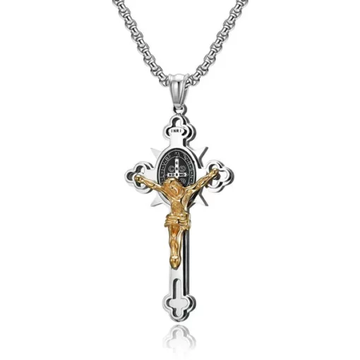 ST.Benedict Protection Cross Power Pendant Necklace - Image 9