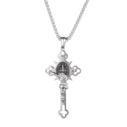 ST.Benedict Protection Cross Power Pendant Necklace - Image 8