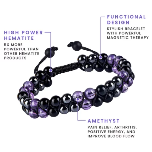 CC™Metaphy DoubleAmethyst Beaded Bracelet - Image 4