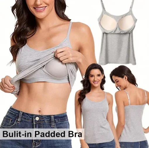 Tank Top with Built in Bra Camisole - Image 5