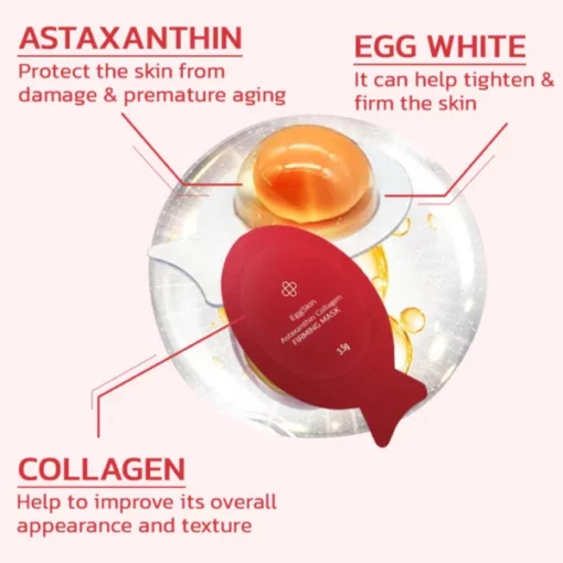 Flysmus EggSkin Astaxanthin Collagen Firming Mask - Image 6