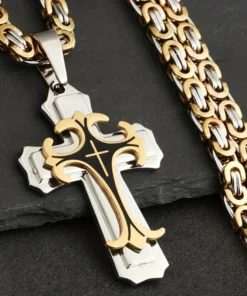 GoldenRelic™ Men's Handmade Cross Necklace