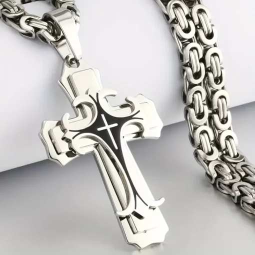 GoldenRelic™ Men's Handmade Cross Necklace - Image 2