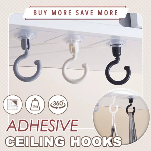 Powerful Adhesive Ceiling Hooks