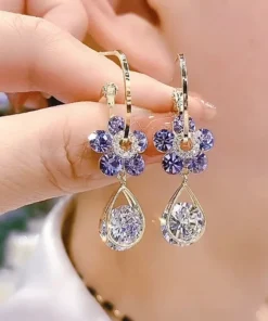 Oneswear™ Crystal Flower Germanium Earrings – Lymphatic Drainage