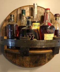 Bourbon whiskey barrel shelf