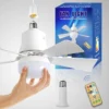 Bright Cool Ceiling Socket Fan & Light with Remote Control