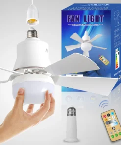 Bright Cool Ceiling Socket Fan & Light with Remote Control