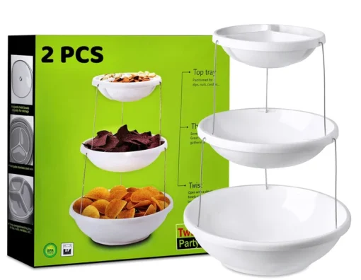 Collapsible 3-Tier Party Tray