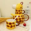 Cute giraffe ceramic water cup