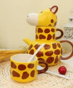 Cute giraffe ceramic water cup