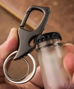 Multifunctional pendant bottle opener metal double ring key chain