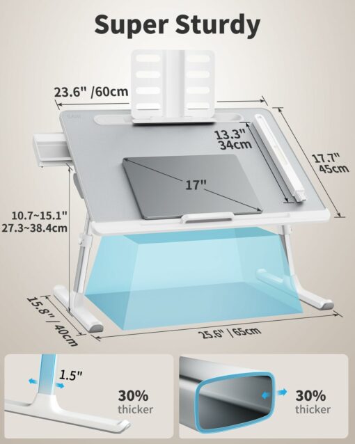 Laptop Bed Tray Desk with LED Desk Light - Image 5