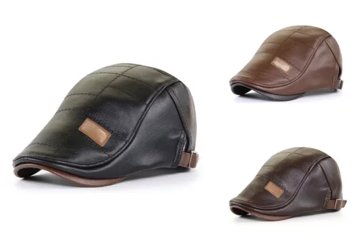 High Quality Trendy Leather Beret - Image 10