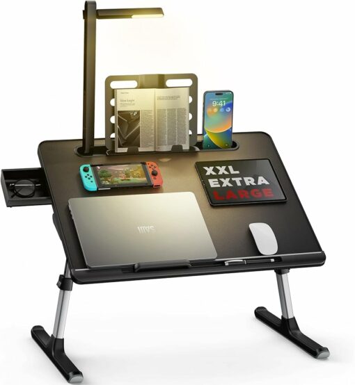 Laptop Bed Tray Desk with LED Desk Light - Image 3