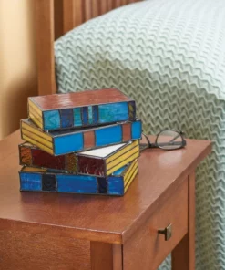 Stained Glass Stacked Books Lamp