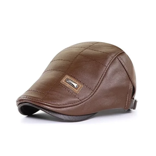 High Quality Trendy Leather Beret - Image 9