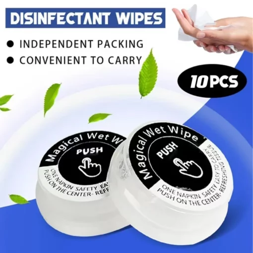 Pressed Portable Wet And Dry Wipes