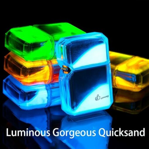 Cool Fluorescent Color Quicksand Windproof Lighter - Image 2