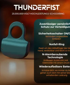 Oveallgo™ ThunderFist Hochleistungs-Elektroschockring mit 25000000 Volt