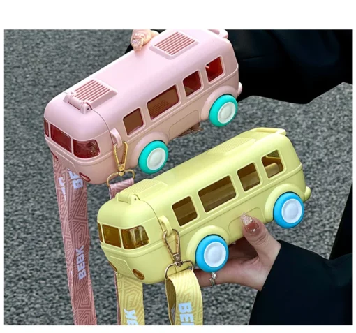 Portable water cup in bus shape