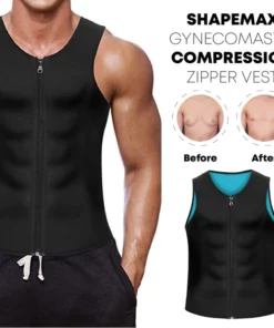 RICPIND ShapeMax Gynecomastia Compression Zipper Vest