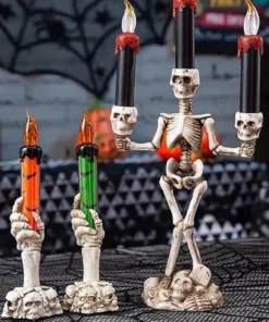 Halloween Skull Candle Holder Light