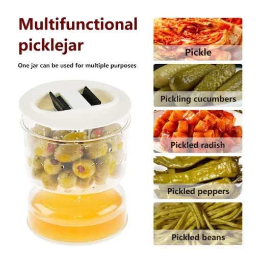 Pickle and Olives Jar Container with Strainer - Image 5