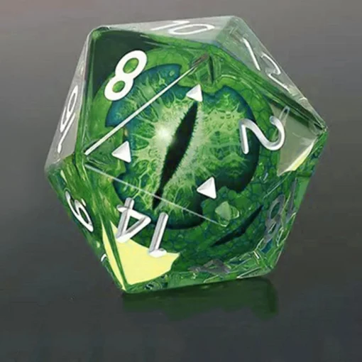 Lifelike Green Dragon Eye Dice Set - Image 5