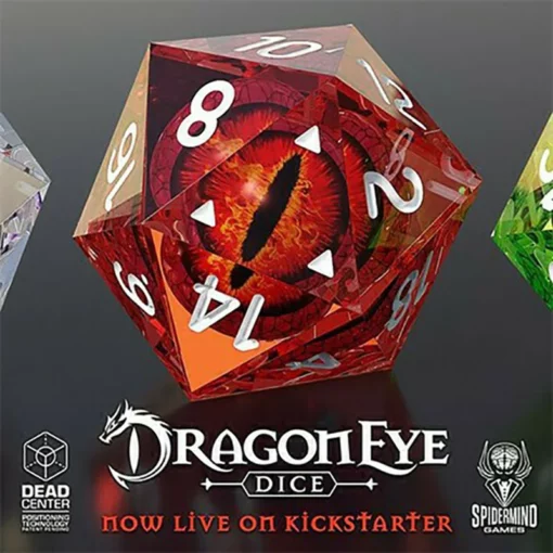 Lifelike Green Dragon Eye Dice Set