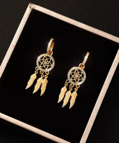 Dreamcatcher Golden Earrings