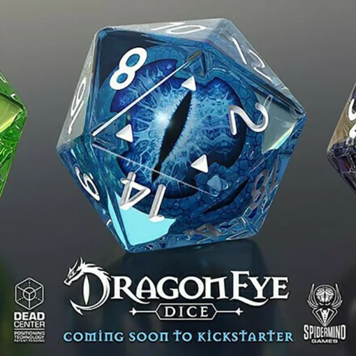 Lifelike Green Dragon Eye Dice Set - Image 2