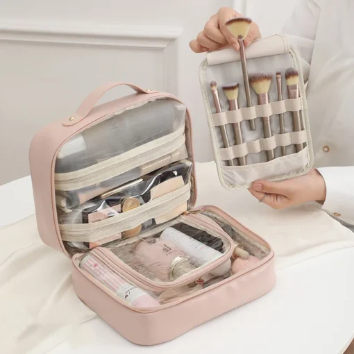 Multi-Compartment Toiletry Cosmetics Bag